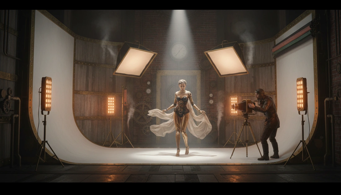 Hinter-den-Kulissen-Stimmung beim Portraitworkflow in Second Life