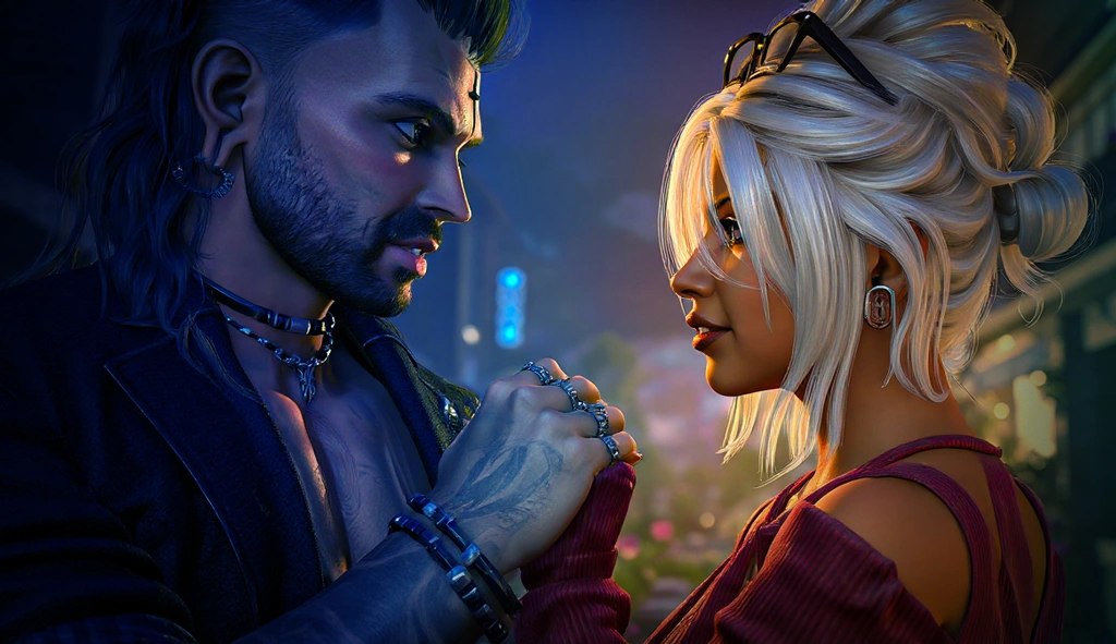 Romantisches Avatar-Paarportrait